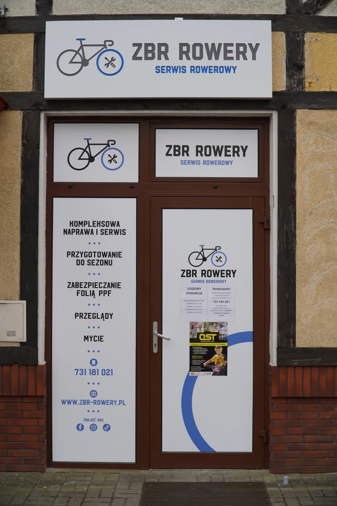 Zdjęcie siedziby serwisu ZBR ROWERY przy ul. Czarnieckiego 15A/II w Ostródzie